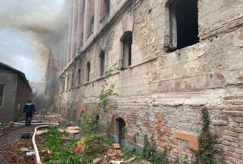 В Мукачево вспыхнул мощный пожар на территории бывшего завода: фото, видео