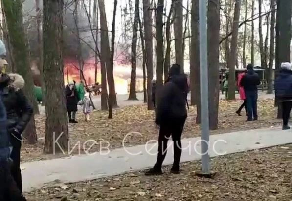 В одном из парков Киева вспыхнул пожар в зверинце