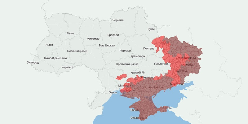 Появилась онлайн-карта территорий, на которых ведутся бои, и временно оккупированных территорий: перечень