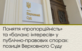 Поняття «пропорційність» та «баланс інтересів» у публічно-правових спорах: позиція Верховного Суду