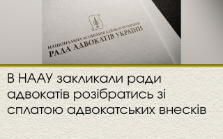 В НААУ закликали ради адвокатів розібратись зі сплатою адвокатських внесків