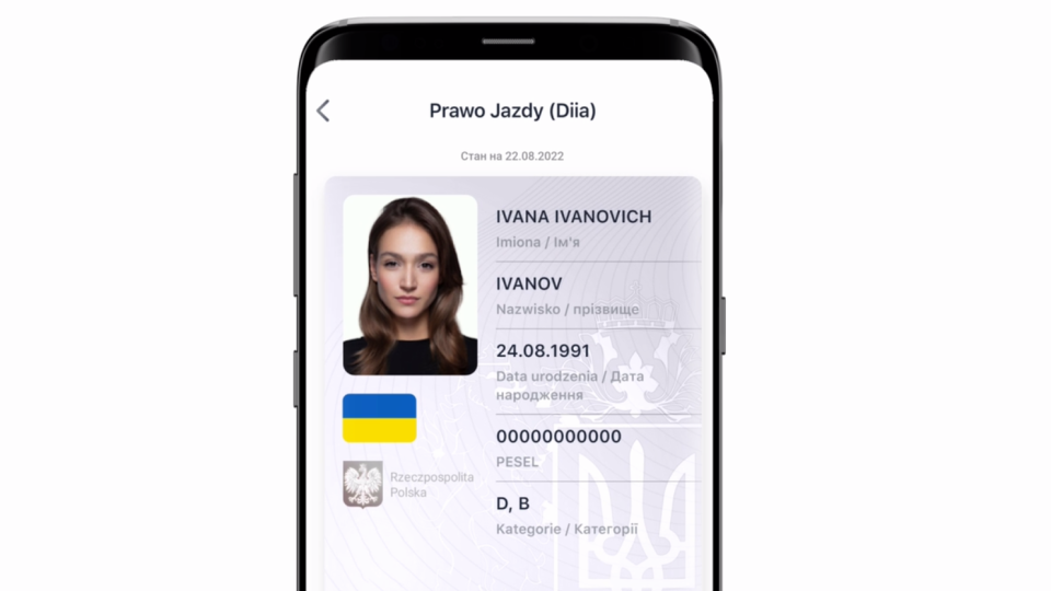 Как отразить водительское удостоверение и техпаспорт из «Дії» в польском mObywatel