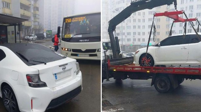 Залишив авто прямо на зупинці: у Києві покарали «героя паркування», фото