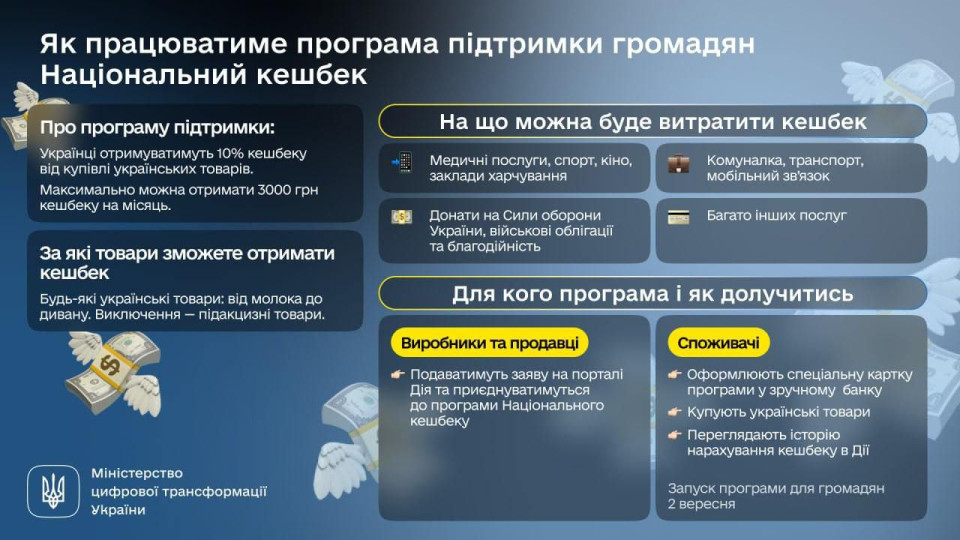 Украинцы смогут через Дію оформить выплаты национального кэшбека до 3000 грн – на что можно потратить