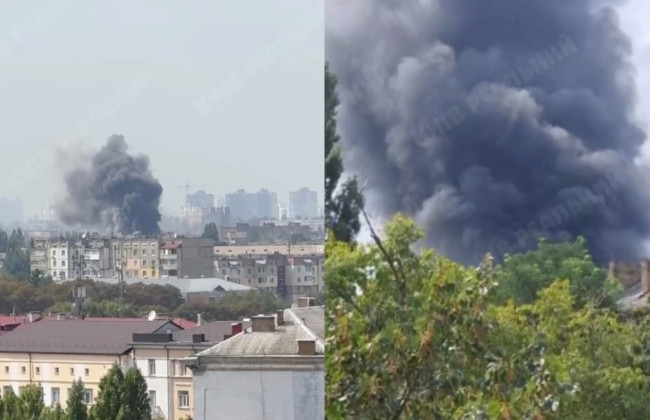 В Киеве в Соломенском районе вспыхнул пожар на крыше 5-этажного дома, видео