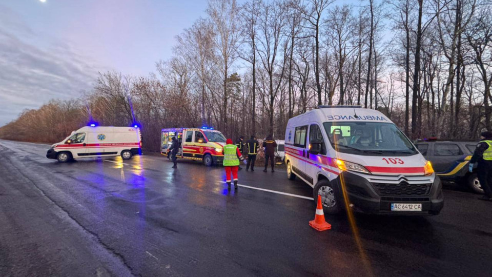 На Волині в результаті жахливої ДТП загинув водій, пасажири мікроавтобусу – у лікарні