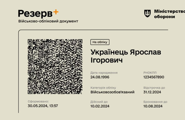 ТЦК може накласти штраф, якщо у Резерв+ військово-обліковий документ не містить QR-коду – суд